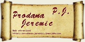 Prodana Jeremić vizit kartica